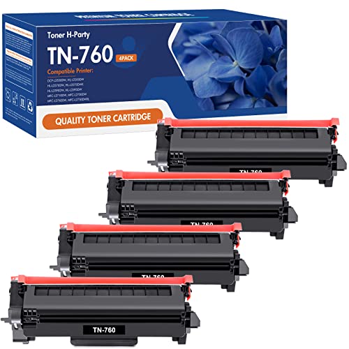 Toner TN-730/TN-760 TN760 Toner for Brother Printer Compatible Replacement for Brother TN760 TN 760 TN730 TN-760 Toner Cartridge Black High Yield for MFC-L2710DW DCP-L2550DW HL-L2350DW Printer 4-Pack