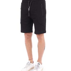 A|X ARMANI EXCHANGE Men's Drawstring Bermuda Short with Zip Pockets, Black, XL