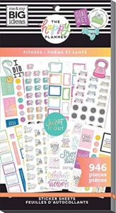 me & my big ideas happy planner stckrs, fitness workout, 946/pkg