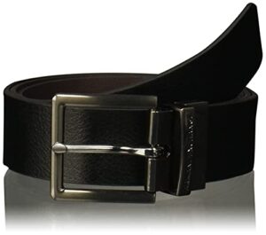 armani exchange men’s skinny leather belt, black/brown black/brown, 30
