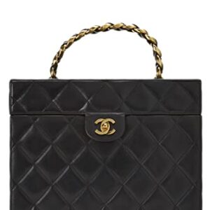 CHANEL, Pre-Loved Black Quilted Lambskin Vanity Large, Black