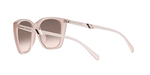 A|X ARMANI EXCHANGE Women's AX4116SU Universal Fit Butterfly Sunglasses, Light Brown Mirrored Silver Gradient, 53 mm