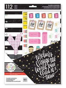 me & my big ideas teacher accessory pack – the happy planner scrapbooking supplies – school year bundle – pocket folders, classroom checklists, note sheets, stickers & paper clip – big size