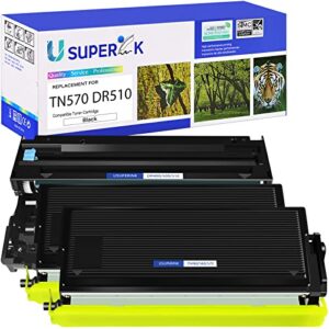 superink 3 pack compatible for brother dr510 drum unit tn570 black toner cartridge (1 drum,2 toner) use in dcp-8040 dcp-8045 hl-5100 hl-5130 hl-5140 hl-5170 mfc-8220 mfc-8440 mfc-8840 printer