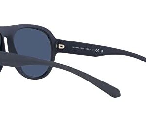 A|X ARMANI EXCHANGE Men's AX4126SU Universal Fit Aviator Sunglasses, Matte Blue/Dark Blue, 58 mm