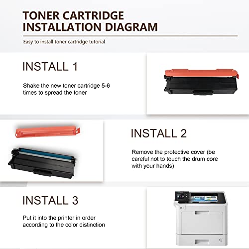 TN 433 TN-433 Toner Cartridges - Drawn Compatible TN433BK/C/M/Y TN433 High Yield Toner Set Replacement for Brother HL-L8360CDW HL-L8260CDW MFC-L8900DW L8610CDW Printer,(4Pack,1BK/1C/1M/1Y)