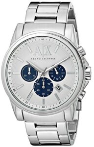 ax armani exchange men’s ax2500 silver watch