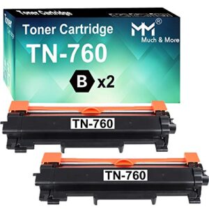 mm much & more compatible toner cartridge replacement for brother tn-760 tn760 tn770 used for hl-l2350dw l2390dw l2395dw l2370dwxl dcp-l2550dw mfc-l2710dw l2750dwxl printers (2-pack, black)
