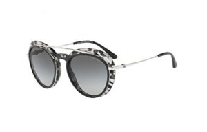 giorgio armani ar6055f – 301511 sunglasses silver/black spotted w/grey fade lens 54mm