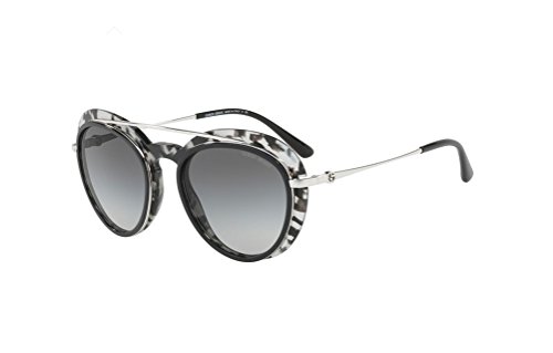 GIORGIO ARMANI AR6055F - 301511 Sunglasses Silver/Black Spotted w/Grey Fade Lens 54mm