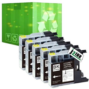 j2ink 5 pack compatible with brother lc-71 lc-75 high yield (xl series) 5 black