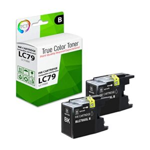 tct compatible ink cartridge replacement for brother lc79 lc79bk black super high yield works with brother mfc-5910dw j6510dw j6710dw j6910dw printers (2,400 pages) – 2 pack