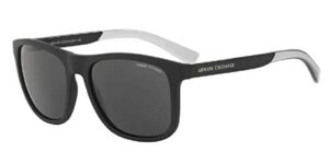 armani exchange ax4049sf 818287 57m matte black/grey square sunglasses for men+ bundle with designer iwear complimentary care kit