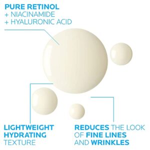 La Roche-Posay Pure Retinol Face Serum with Vitamin B3. Anti Aging Face Serum for Lines, Wrinkles & Premature Sun Damage to Resurface & Hydrate. Suitable for Sensitive Skin, 1.0 Fl. Oz