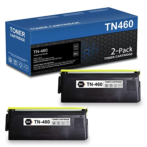 BERYINK TN460 Compatible TN-460 Toner Cartridge Replacement for Brother MFC-8500 8700 9650 9700 9800 9880, IntelliFax-4100e 4750 5750, HL-1230 1250 1430 1440 1470N Printer Toner (2-Pack, Black)