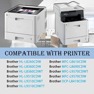 4 Pack(1BK+1C+1M+1Y) TN-433 Toner Compatible for Brother TN433BK TN433C TN433M TN433Y HL-L8260CDW L8360CDW L8360CDWT DCP-L8410CDW MFC-L8610CDW L8690CDW Printer Ink Toner Cartridge by Pddtoner