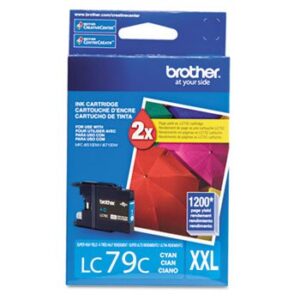 brother genuine brand name, oem lc79c extra high yield cyan inkjet cartridge (1.2k yld) for mfc-j6710dw, mfc-j6910dw  printers