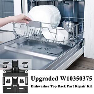 Upgraded W10350375 Dishwasher Top Rack Adjuster & W10195839 Rack Adjuster & W10195840 Arm Positioner & 10508950 Stop Clip & W10250160 Clip Lock, Replacement for Whirlpool Dishwasher Parts, 10 Pack