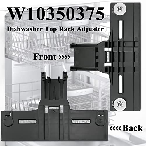 Upgraded W10350375 Dishwasher Top Rack Adjuster & W10195839 Rack Adjuster & W10195840 Arm Positioner & 10508950 Stop Clip & W10250160 Clip Lock, Replacement for Whirlpool Dishwasher Parts, 10 Pack