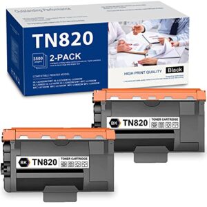 nucala tn820 tn-820 toner cartridge: compatible tn820 high yield toner cartridge replacement for brother mfc-l5900dw hl-l6200dw mfc-l5700dw mfc l5900dw hl-l5100dn mfc-l5850dw printer (2-pack,black)