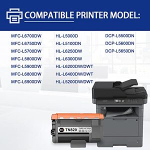 NUCALA TN820 TN-820 Toner Cartridge: Compatible TN820 High Yield Toner Cartridge Replacement for Brother MFC-L5900DW HL-L6200DW MFC-L5700DW MFC L5900DW HL-L5100DN MFC-L5850DW Printer (2-Pack,Black)
