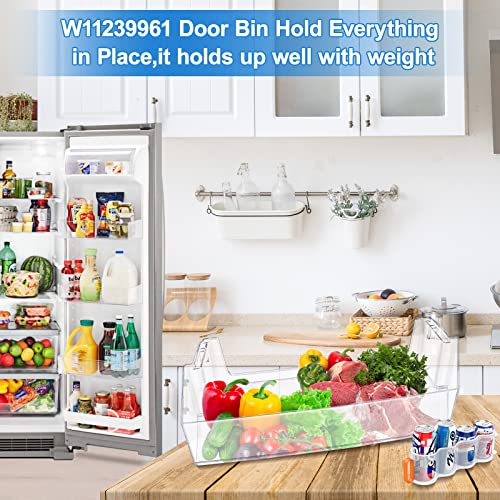 [2 PACK] UPGRADED W11239961 Refrigerator Door Shelf Bin Replacement Compatible with Whirlpool Refrigerator Door Shelf Parts W10900538, PS12578777, WRS315SDHM01, WRS321SDHZ01, WRS315SDHZ08,WRS325SDHZ01