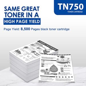 TN 750 Toner 1-Pack Black 𝑯𝒊𝒈𝒉 𝒀𝒊𝒆𝒍𝒅, LVEL Compatible TN750 | TN-750 Toner Cartridge Replacement for Brother MFC-8710DW 8810DW HL-5440D 5470DW 5450DN DCP-8155DN 8110DN Printer, TN750 Toner