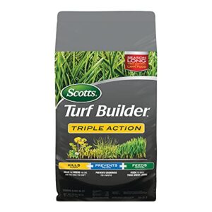 scotts turf builder triple action – weed killer & preventer, lawn fertilizer, prevents crabgrass, kills dandelion, clover, chickweed & more, covers up to 4,000 sq. ft., 20 lb.