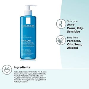 La Roche-Posay Effaclar Purifying Foaming Gel Cleanser for Oily Skin, pH Balancing Daily Face Wash, Oil Free and Soap Free