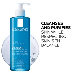 La Roche-Posay Effaclar Purifying Foaming Gel Cleanser for Oily Skin, pH Balancing Daily Face Wash, Oil Free and Soap Free