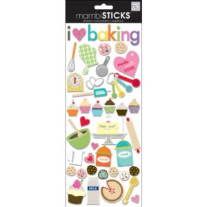 me & my big ideas designer chipboard stickers, i love baking