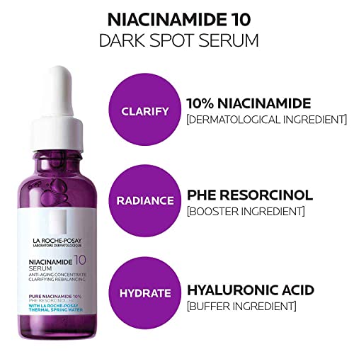 La Roche Posay Niacinamide 10 Face Serum, Brightening and Anti-Aging Facial Serum with 10% Niacinamide, Reduces the Look of Dark Spots, Discoloration, and Uneven Skin Tone