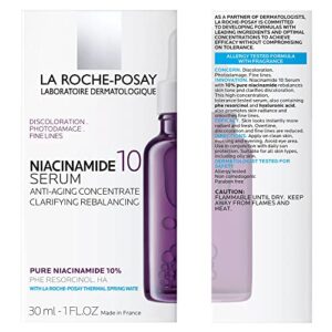 La Roche Posay Niacinamide 10 Face Serum, Brightening and Anti-Aging Facial Serum with 10% Niacinamide, Reduces the Look of Dark Spots, Discoloration, and Uneven Skin Tone