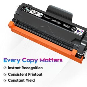 ONLYU TN760 Toner Cartridge High Yield Replacement Compatible for Brother TN760 TN-760 TN 760 TN-730 TN730 Toner for Brother Printer MFC-L2710DW MFC-L2750DW HL-L2350DW HL-L2395DW DCP-L2550DW (4-Black)