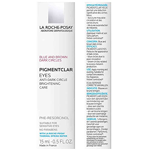 La Roche-Posay Pigmentclar Dark Circles Eye Cream with Caffeine, Brightens Under Eye Area and Targets Dark Circles