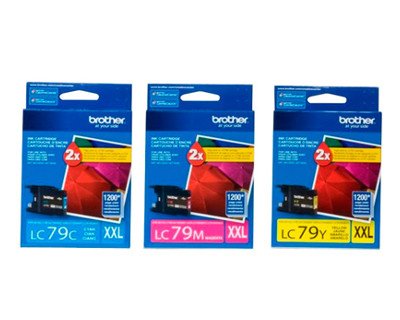 Brother Part# LC793PKS 3-Color Ink Combo Pack (OEM) 1,200 Pages Ea.