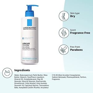 La Roche-Posay Lipikar Daily Repair Moisturizing Cream, Fragrance Free Body Moisturizer with Shea Butter, Body Lotion for Dry Skin, Moisturizing for Sensitive Skin