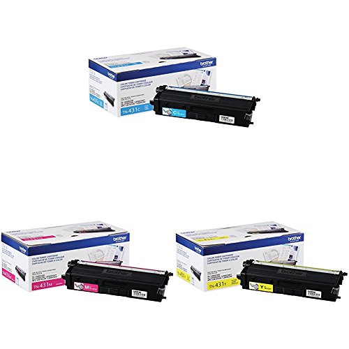 Brother Genuine Standard-Yield Toner -Cartridge Three Pack TN431 3PK -includes one -Cartridge each of Cyan, Magenta & Yellow Toner