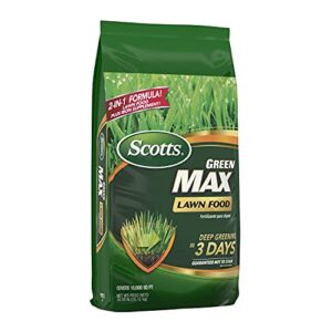 Scotts Green Max Lawn Food - Lawn Fertilizer Plus Iron Supplement Builds Thick, Green Lawns - Deep Greening in 3 Days - Covers 10,000 sq. ft.