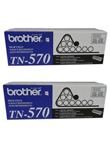 genuine brother tn570 (tn-570) high yield black toner cartridge 2-pack
