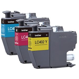 Brother Genuine LC402 3PK 3-Pack of Standard Yield Cyan, Magenta and Yellow Ink Cartridges