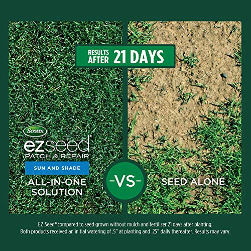 Scotts EZ Seed Patch & Repair Sun and Shade Mulch, Grass Seed, Fertilizer Combination for Bare Spots and Repair, 20 lb