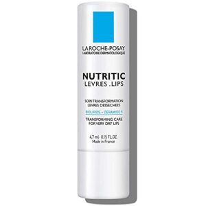 la roche-posay nutritic lip balm for very dry lips, soothes and repairs chapped lips with shea butter and ceramides, 0.15 fl oz (pack of 1)