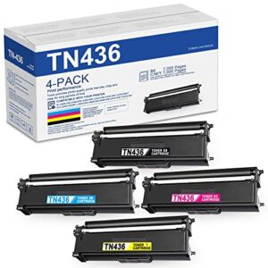 hiyota tn436 tn-436 compatible toner cartridge replacement for brother tn 436 mfc-l9570cdw l8690cdw l8900cdw l8610cdw hl-l8360cdwt l8260cdw l8360cdw l9310cdwtt dcp-l8410cdw printer – 4 pack(bk/c/m/y)