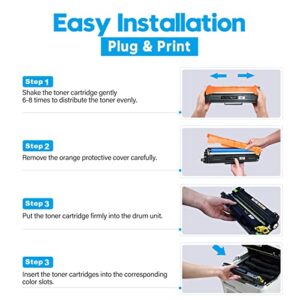 ONLYU Compatible Toner Cartridge Replacement for Brother TN227 TN-227 TN227BK TN223 TN223BK for MFC-L3750CDW HL-L3210CW HL-L3290CD HL-L3230CDW MFC-L3770CDW Toner (TN227BK/C/M/Y High Yield, 4 Pack)