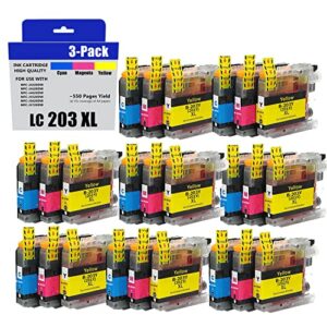 lc203 compatible ink cartridge for brother lc203xl lc201xl lc203 lc201 to use with mfc-j480dw mfc-j880dw mfc-j4420dw mfc-j680dw mfc-j885dw printer (8 cyan, 8 magenta, 8 yellow, 24 pack)