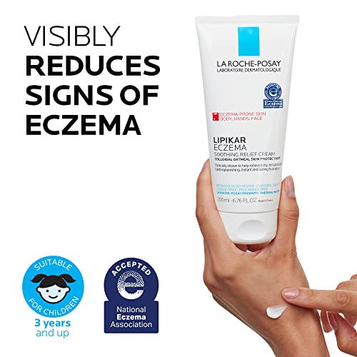 La Roche-Posay Lipikar Soothing Relief Eczema Cream, Face and Body Lotion For Eczema and Sensitive, Dry Skin, Moisturizer with Colloidal Oatmeal to Relieve Irritation