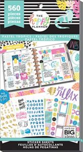 me & my big ideas sticker value pack – the happy planner scrapbooking supplies – 30 sheets of stickers – pastel tropics theme – multi-color stickers – great for projects & albums – 560 stickers total