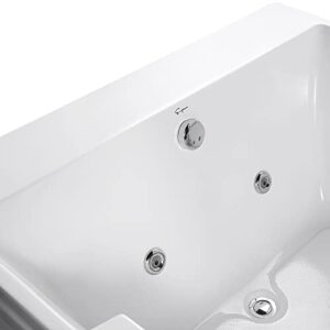 Empava 72-Inch Left Drain Rectangular Alcove Whirlpool Bathtub in White Model 2022