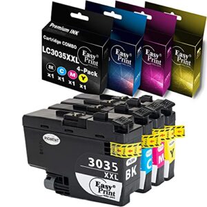 easyprint 1-set compatible 3035xxl ink cartridges replacement for brother lc3035xxl for mfc-j805dw, mfc-j805dw xl, mfc-j815dw, mfc-j995dw, mfc-j995dw xl, (black, cyan, magenta, yellow, total 4-pack )